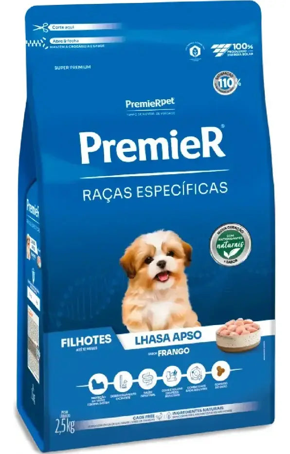Ração Premier Raças Específicas Lhasa Apso Cães Filhotes Frango 2,5kg