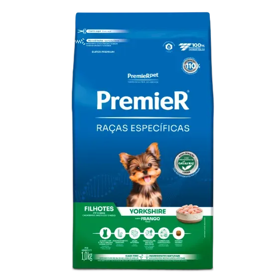 Ração Premier Raças Específicas Yorkshire Cães Filhotes Frango Pollo 2,5kg
