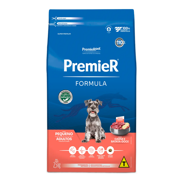 Ração Premier Formula Cães Adultos Porte Pequeno Carne e Batata-Doce 2,5kg