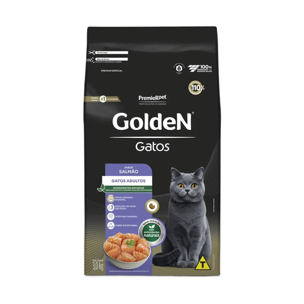 Ração Golden Gatos Adultos Salmão 3kg
