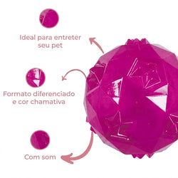 Bola TPR Diamond Jambo Pet Rosa Grande - Com Som para Cães