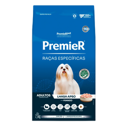 Ração Premier Raças Específicas Lhasa Apso Cães Adultos Frango 2,5kg 7.5Kgs