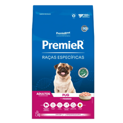 Ração Premier Raças Específicas Pug Cães Adultos Frango 1Kg 2,5kg 7,5kg