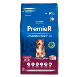 Ração Premier Ambientes Internos Cães Sênior Porte Pequeno Frango e Salmão 1Kg 2,5kg