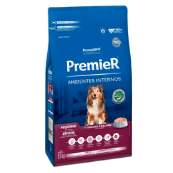 Ração Premier Ambientes Internos Cães Sênior Porte Pequeno Frango e Salmão 1Kg 2,5kg
