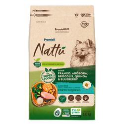 Ração Premier Nattú Frango, Abóbora e Super Foods para Cães Adultos de Porte Pequeno 1kg