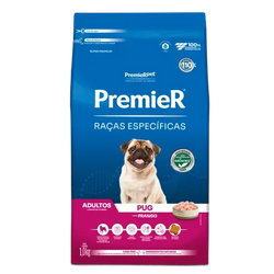 Ração Premier Raças Específicas Pug Cães Adultos Frango 1Kg 2,5kg 7,5kg