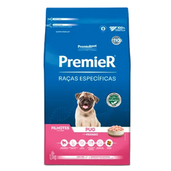 Ração Premier Raças Específicas Pug Cães Filhotes Frango 1kg