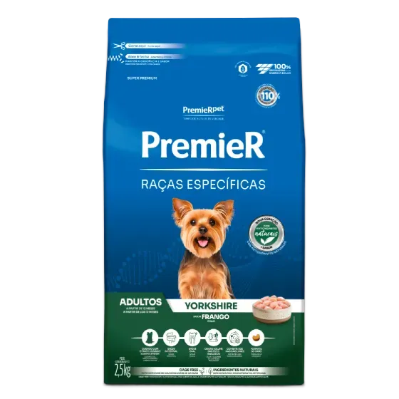 Ração Premier Raças Específicas Yorkshire Cães Adultos Frango Pollo 2,5kg